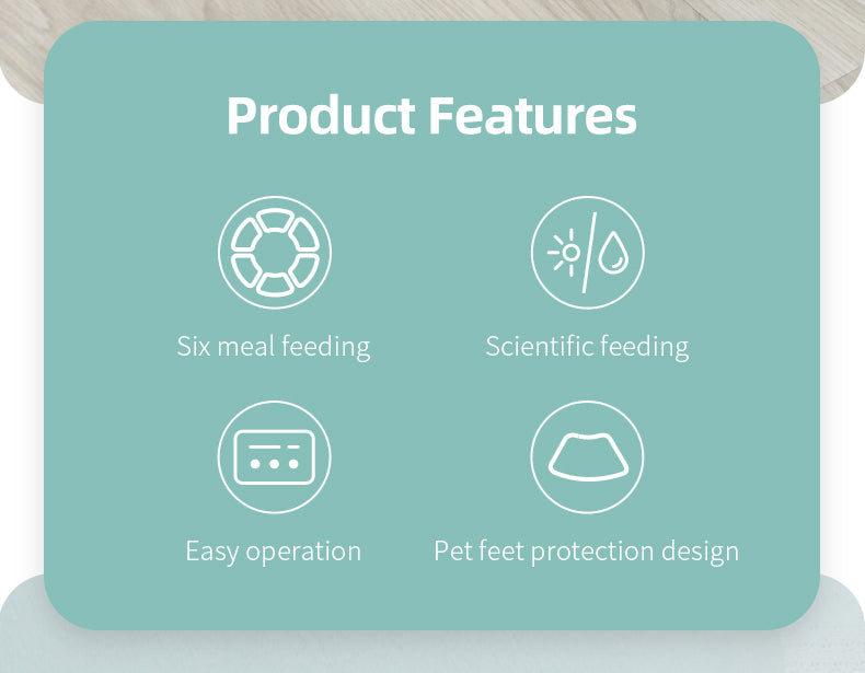 6 Meal Automatic Pet Dog Cat Food Feeder Dispenser with Programmable Timer Pink - Macaw And Friends