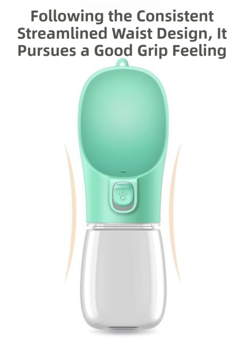 Green Portable Dog Water Bottle and Drink Feeder - 550ml Pet Travel Water Cup for Walking, Hiking & Outdoor Use (High-Temperature Resistant) - Macaw And Friends