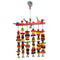 Cheeky Bird 6 Stack With Bells Jumbo for parrots, bird cage accessory with colorful stacking blocks and bells by Macaw And Friends.