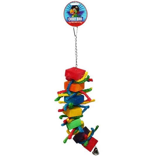 Cheeky Bird Block & Rope With Bell Medium