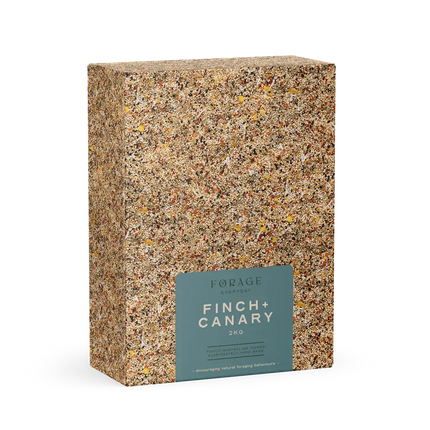 Forage Everyday Canary and Finch 2kg bird cage accessory by Macaw And Friends, showing the bird food in a resealable bag.