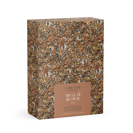 Wild bird forage mix in a bag from Macaw And Friends, suitable for pet birds, with colorful seeds and dried fruits.