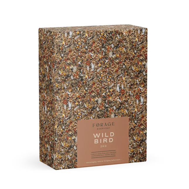 Wild bird forage mix in a bag from Macaw And Friends, suitable for pet birds, with colorful seeds and dried fruits.