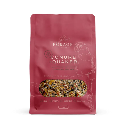 Forage Gourmet Conure and Quaker bird cage accessory by Macaw And Friends, colorful foraging toy for pet birds.