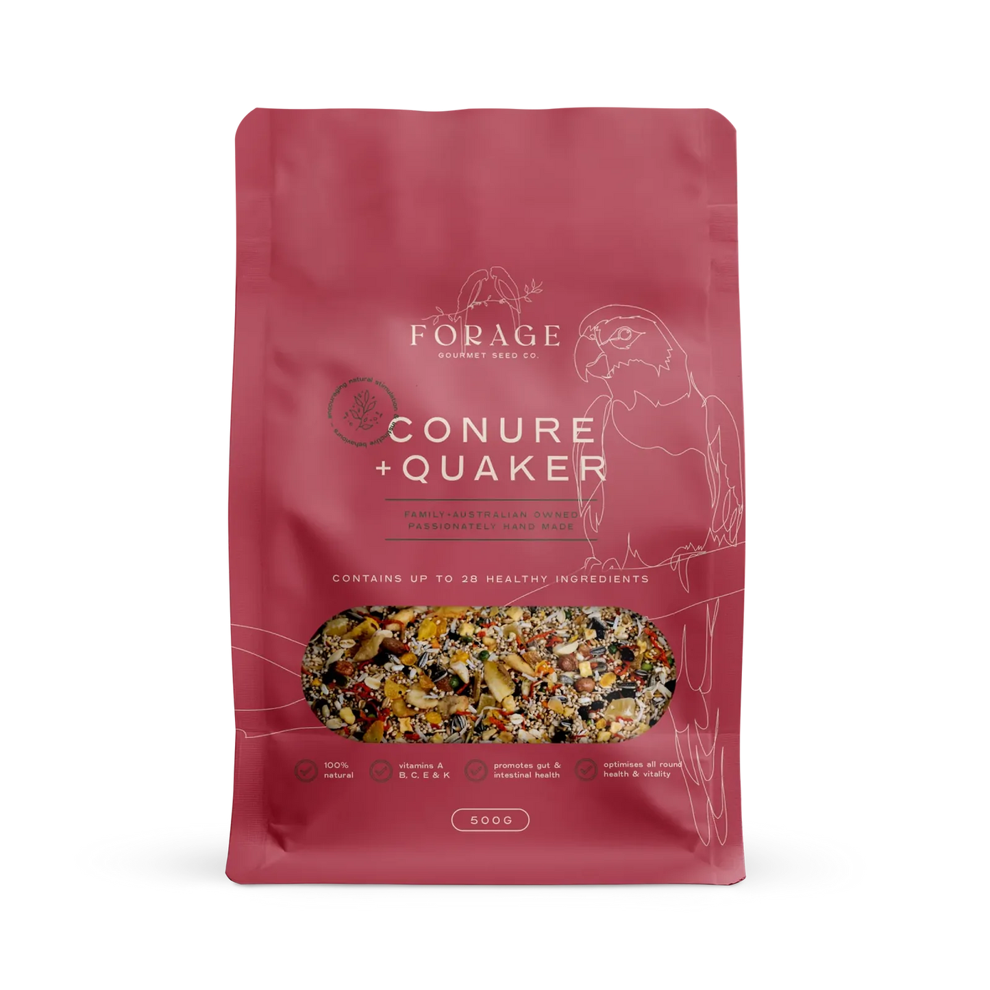 Forage Gourmet Conure & Quaker 500g - Macaw And Friends