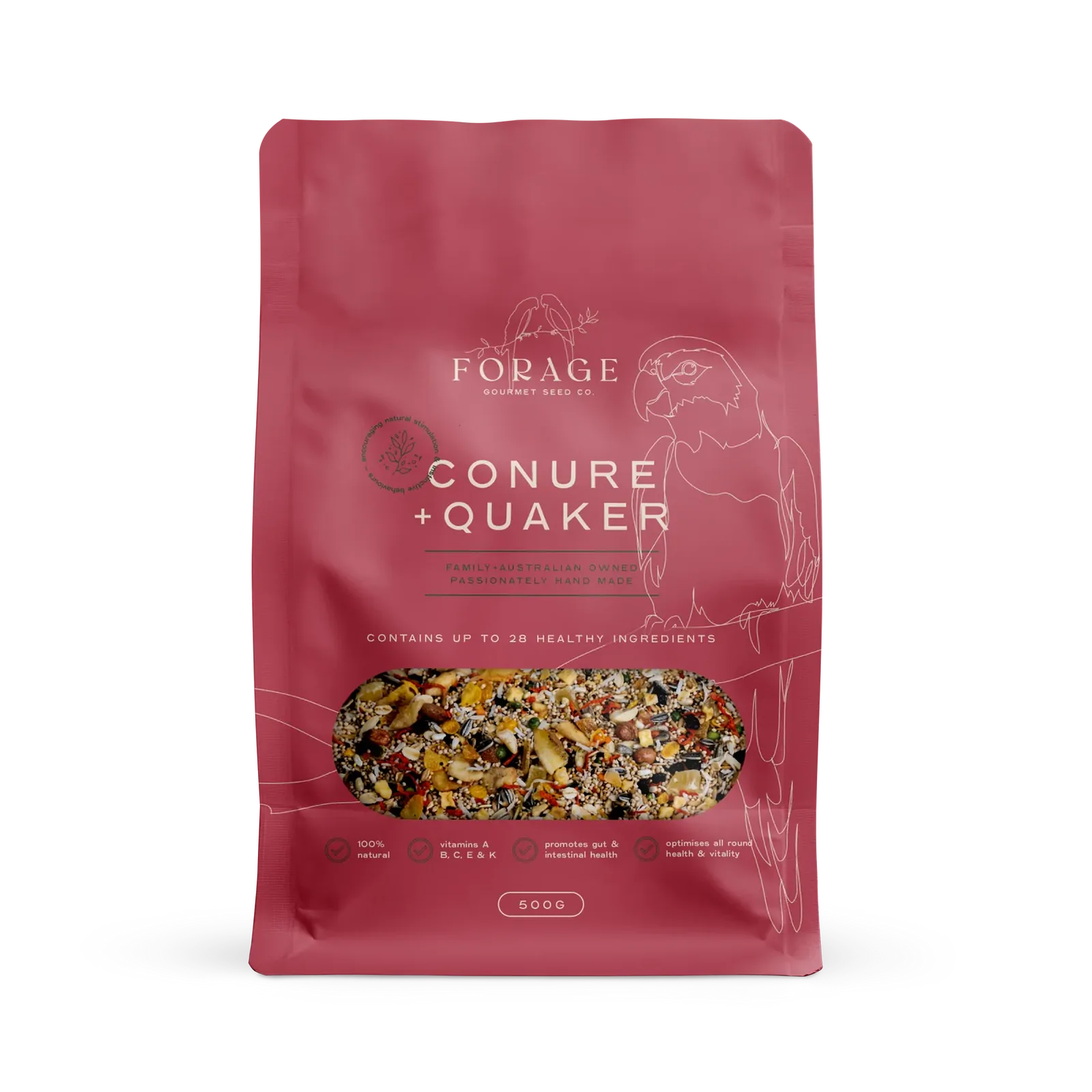 Forage Gourmet Conure & Quaker 500g - Macaw And Friends