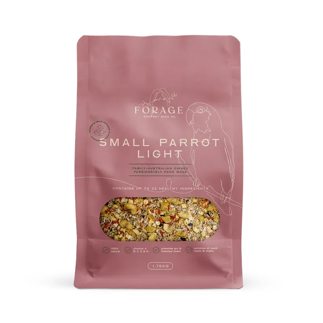 Small forage gourmet parrot treat by Macaw And Friends, designed for bird cage enrichment, weighing 1.75kg.