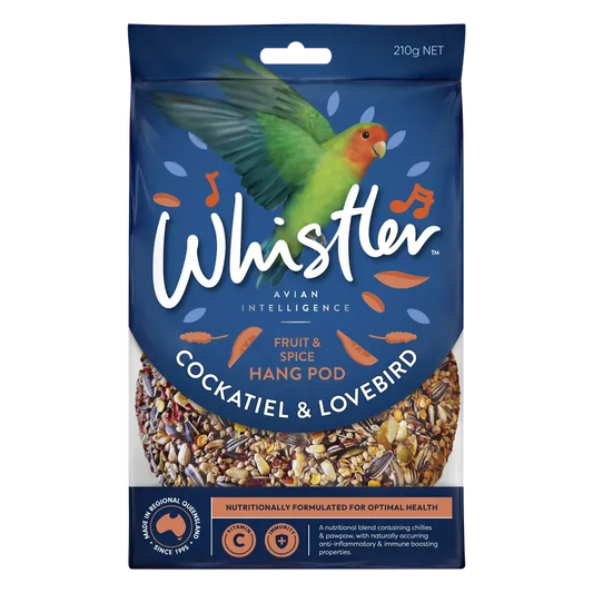 Whistler Cockatiel & Lovebird Pod Fruit&Spice 210G 8 Pack