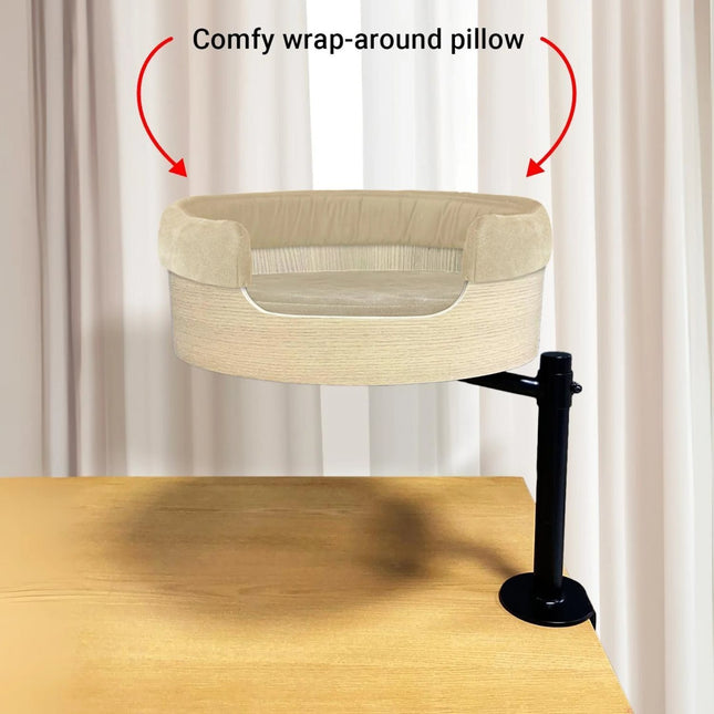 Cream wrap-around desk nest pillow by Macaw and Friends, designed for comfortable support and stylish office decor.