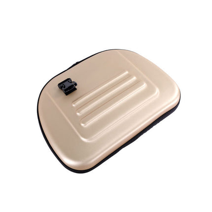 Beige Ibiyaya Classic EVA Collapsible Pet Carrier by Macaw And Friends with mesh sides and sturdy handle for easy travel.