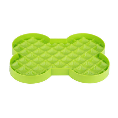 SloDog by Lickimat - Bone-Shaped Slow Food Bowl for Medium & Large Dogs - Macaw And Friends