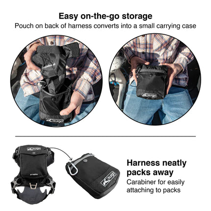 Kurgo Stash n’ Dash large dog harness with adjustable straps and secure buckles, designed for comfortable pet control.