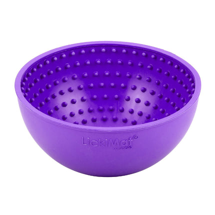 Macaw And Friends LickiMat Wobble slow food bowl for dogs, textured silicone mat with wobble design for interactive feeding.