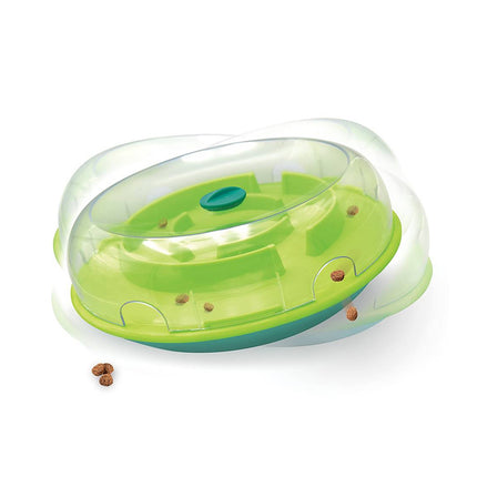 Macaw And Friends Nina Ottosson Wobble Bowl dog toy with treat dispensing design for interactive feeding and play.