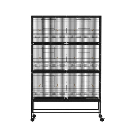 Large black i.Pet bird cage by Macaw And Friends, 175cm tall aviary with spacious bars for pet birds.