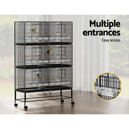 Large black Macaw and Friends i.Pet Bird Cage, 175cm tall aviary with spacious interior for pet birds.