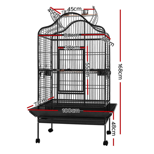 Large Macaw and Friends bird cage, 168cm aviary for pet birds, with spacious bars and sturdy stand for bird care.