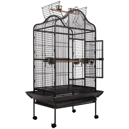 Large Macaw and Friends bird cage, 168cm tall aviary with spacious metal bars and perches for pet birds.