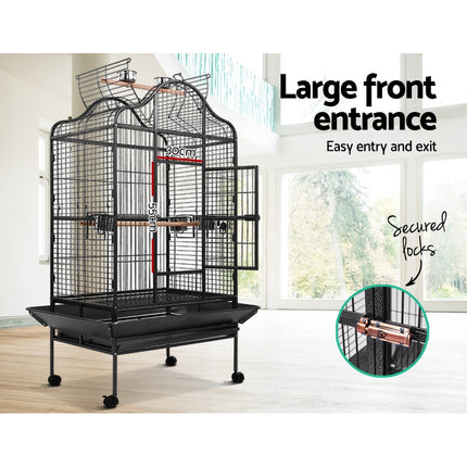 Large Macaw And Friends bird cage, 168cm aviary for pet birds, with spacious design and sturdy metal bars.