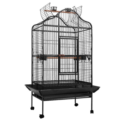 Large Macaw And Friends bird cage, 168cm tall aviary with spacious bars and perch areas for pet birds.