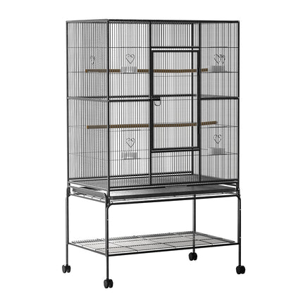 Large Macaw and Friends bird cage, 138cm aviary with spacious bars and perches for pet birds in a bright, clean indoor setting.