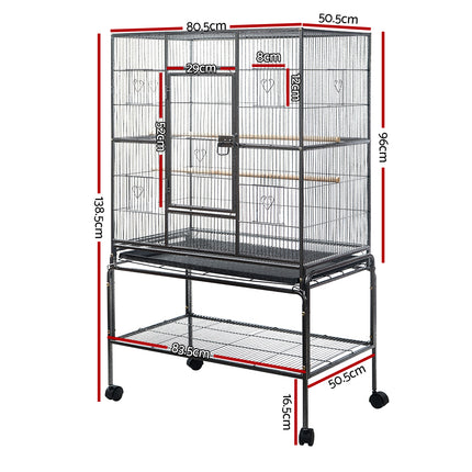 Large Macaw and Friends bird cage with spacious 138cm size, sturdy metal frame, and ample space for pet birds.