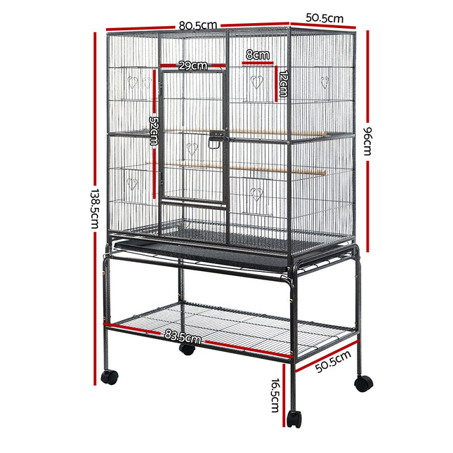 Large Macaw and Friends bird cage with spacious 138cm size, sturdy metal frame, and ample space for pet birds.