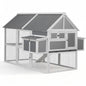 i.Pet Chicken Coop Large Outdoor Rabbit Hutch Chook House Hatch Box With Run Grey White - Macaw And Friends