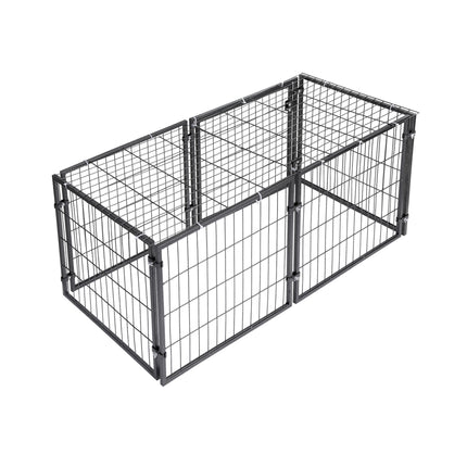 Large black i.Pet dog crate cage playpen by Macaw and Friends, 129cm enclosure for puppies and dogs, sturdy pet enclosure.