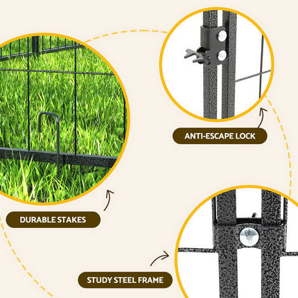 Large outdoor metal dog kennel and playpen by Macaw And Friends, suitable for puppies and outdoor pet use.