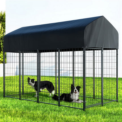 Extra large Macaw and Friends metal dog kennel and outdoor playpen for pets, suitable for backyard puppy outdoor play and shelter.