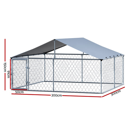 Large Macaw and Friends i.Pet dog kennel with roof, spacious outdoor dog run cage for puppies and pets, durable pet care enclosure