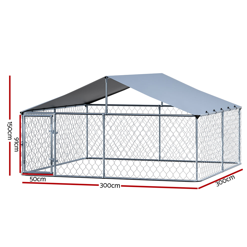 i.Pet Dog Kennel Large House XXL Pet Run Cage Puppy Outdoor Enclosure With Roof - Macaw And Friends
