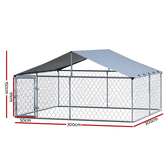 Large Macaw and Friends i.Pet dog kennel with roof, spacious outdoor dog run cage for puppies and pets, durable pet care enclosure
