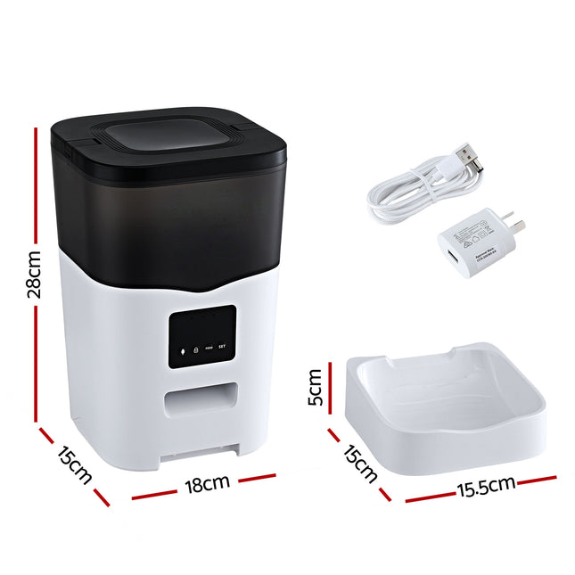 Macaw and Friends i.Pet automatic pet feeder with 3L capacity, WiFi-enabled smart food dispenser for dogs and cats.