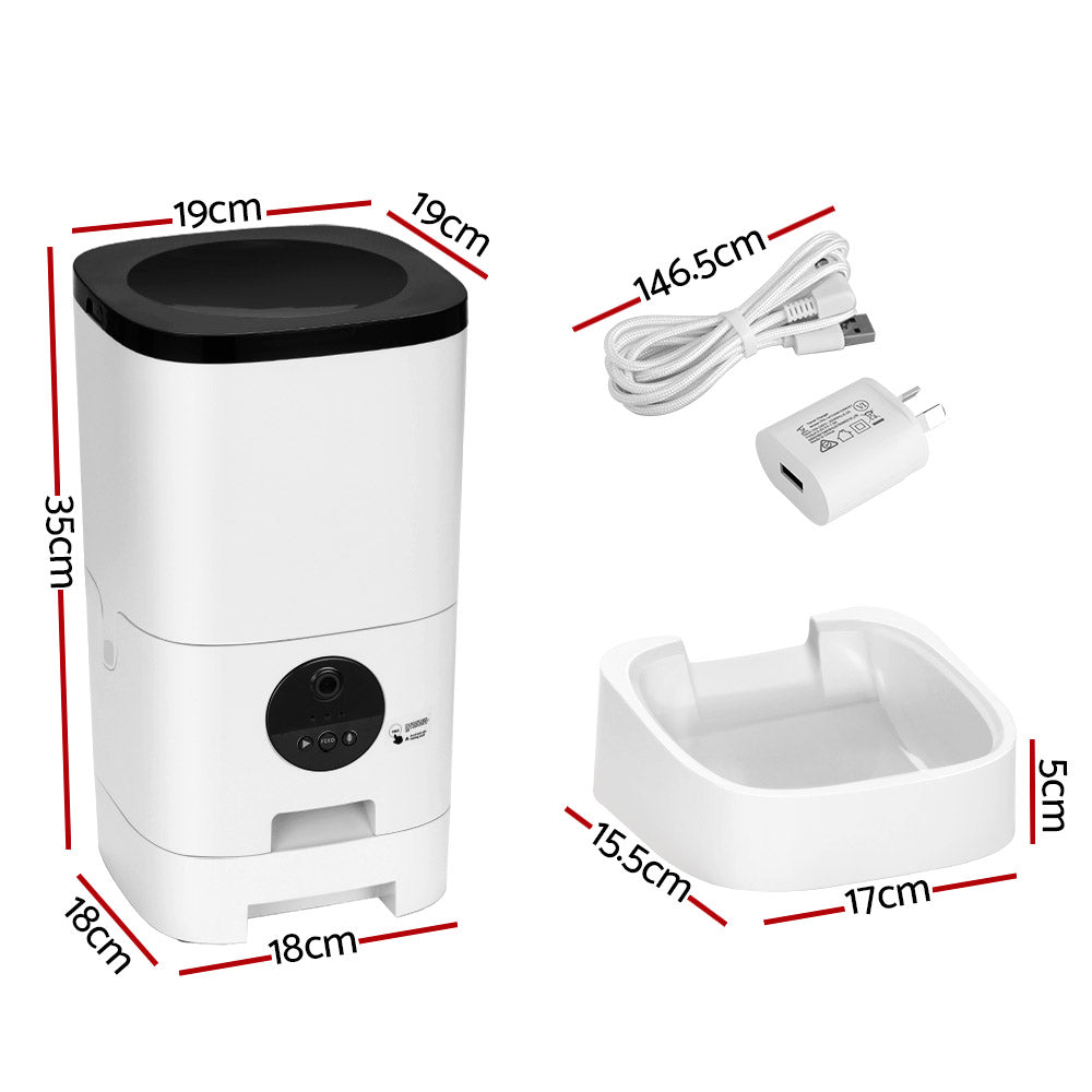i.Pet Automatic Pet Feeder 6L Wifi Camera Dog Cat Smart Food Dispenser Timer - Macaw And Friends