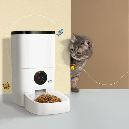 Macaw and Friends i.Pet Automatic 6L WiFi pet feeder with camera for dog and cat, featuring smart food dispensing and timer.