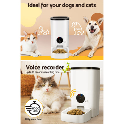 Macaw and Friends i.Pet 6L WiFi automatic pet feeder for dogs and cats with digital timer and smart food dispensing.