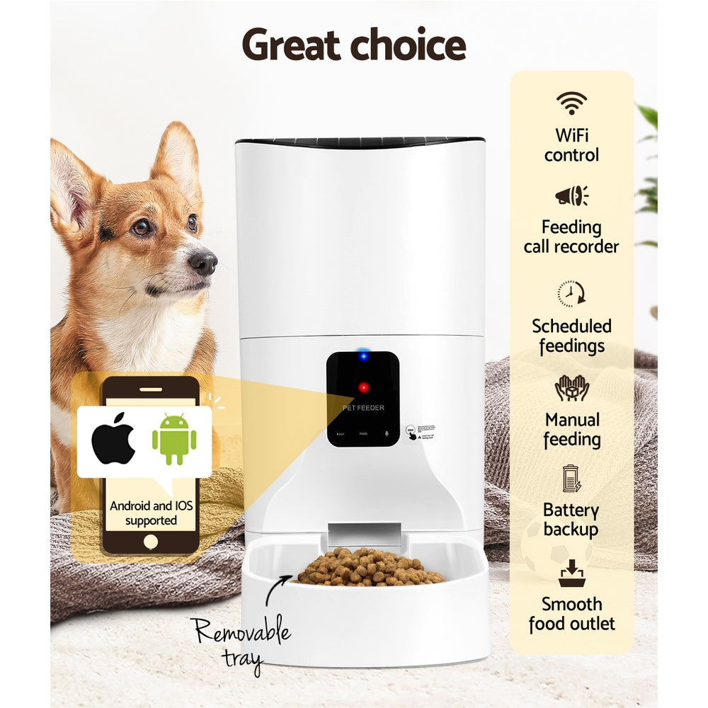 i.Pet Automatic Pet Feeder 9L Wifi Auto Dog Cat Feeder Smart Food Dispenser Timer - Macaw And Friends