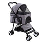 i.Pet Pet Stroller Dog Pram Cat Carrier Travel Large Pushchair Foldable 4 Wheels Grey - Macaw And Friends