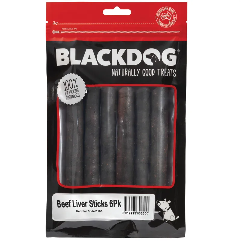 Black Dog Beef Liver Sticks multiple sizes - Macaw And Friends
