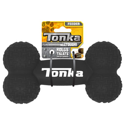 Durable Tonka Diamond Plate Feeder dog toy by Macaw and Friends with textured diamond plate design for interactive play.