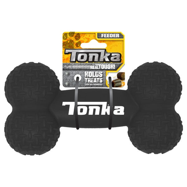 Durable Tonka Diamond Plate Feeder dog toy by Macaw and Friends with textured diamond plate design for interactive play.