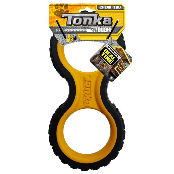 Durable Tonka Infinity Chew Tug dog toy by Macaw And Friends, made for tough play and tug-of-war with dogs.