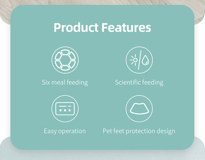 6 Meal Automatic Pet Dog Cat Food Feeder Dispenser with Programmable Timer Pink - Macaw And Friends