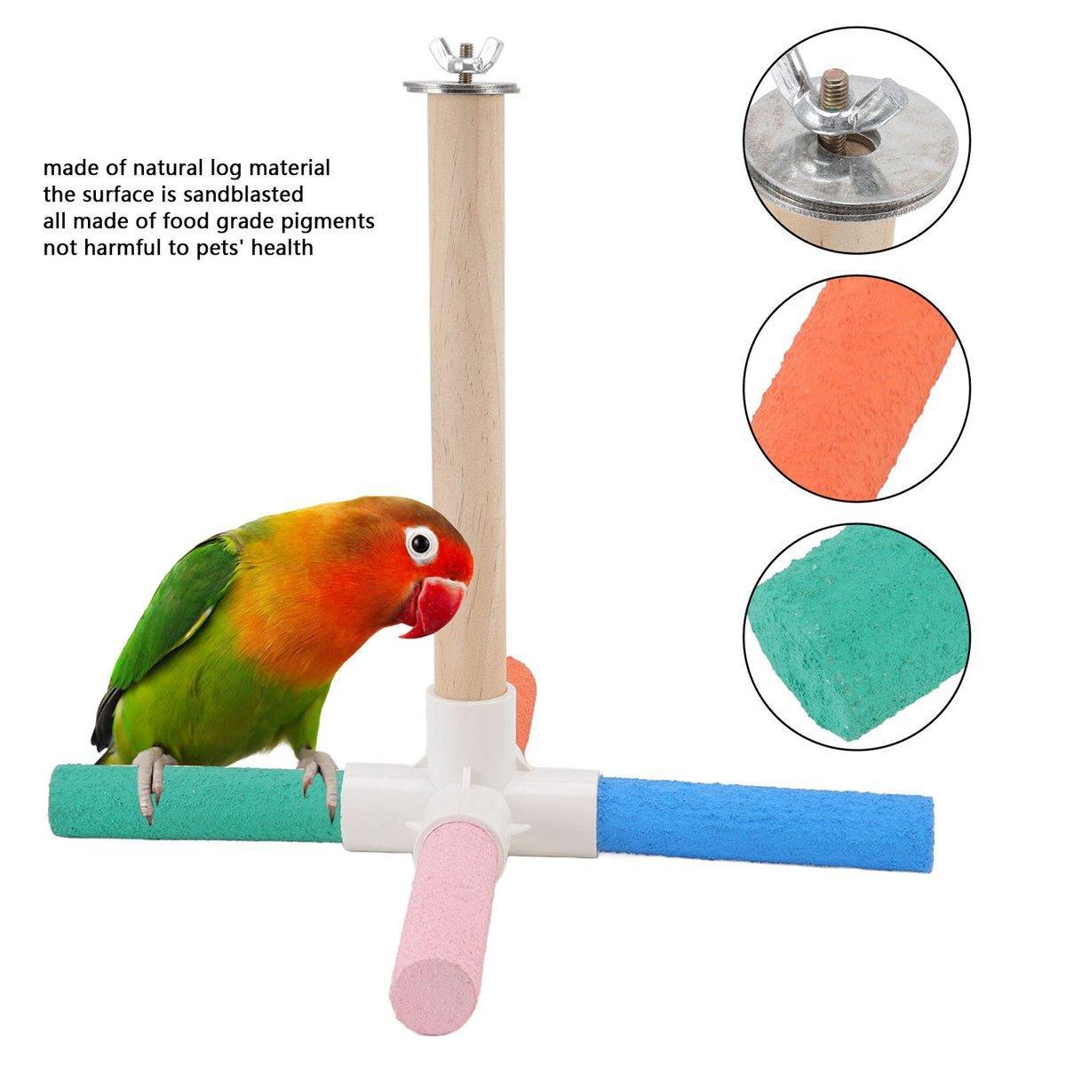 Parrot Toy Bird Stand Colorful Umbrella Perch Claw Grinding Stick 4 Colours - Macaw And Friends