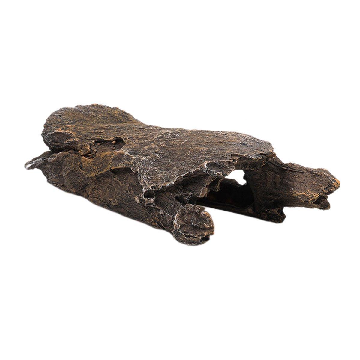 Tree Log Hide Ornament Trunk Tunnel Fish Reptile Tank Resin Aquarium Decoration - Small - Macaw And Friends