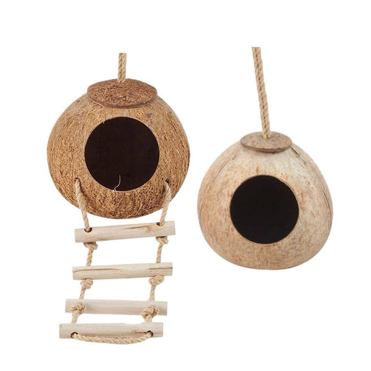Lanyard Birdhouse Parrot Coconut Nest Bed Hanging Bird Cage for Small Birds - Stairs type - Macaw And Friends