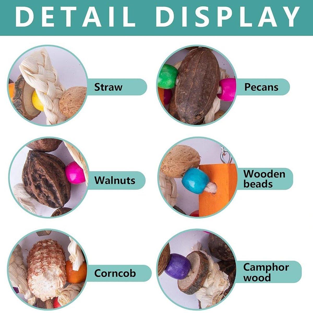 Colourful Parrot Toy Chew Corn Cob Fun Toy for Birds Safe Natural Playtime - Macaw And Friends