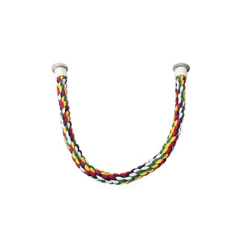 Parrot Rope Perch Colourful Bird Cage Toy Cotton Bungee Swing for Pet Birds - 60CM - Macaw And Friends